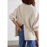 Ganni X Levi's Oversized Graphic Crewneck Sweatshirt XS Womens Oat New Photo 2