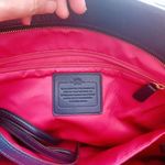 Coach Poppy Textured Patent Small Blaire Tote/Crossbody Brass / Navy Photo 12