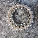 Dangle Drop Pierced Earrings Faux Pearl Rhinestone Circles Hook Ear Wires Photo 11