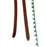 2 Vintage 70s Thin Brown Leather Beaded Belts Size 36” Photo 5