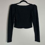 NWT ASTR The‎ Label Womens Black Sweetheart Neck Texture Puff Long Sleeve Top XS Photo 6