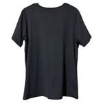 Women's medium Mexican V Neck Top Peasant Embroidered Blouse Short Sleeve Shirt Black Photo 1