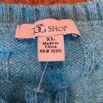 The Tog Shop 100% wool cableknit cardigan sweater XL Blue Photo 2