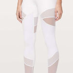 Lululemon  Leggings Womens 4 White‎ Forget The Sweat Tight 25" Mesh Photo 0