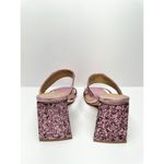 Abound  Sandals Womens Size 5 Pink Carina Glitter Slip On Open Square Toe Heels Photo 4