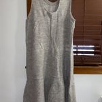 Anthropologie NWT $178  Gray Wool Afterlight Drop Waist Knee Length Dress M Photo 3