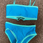 Womens Bandeau 2 Piece Sexy Beachwear Swimwear Set Size Medium Blue Green NEW Photo 0