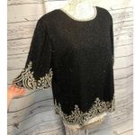 Laurence Kazar vintage beaded, sequins & pearl top size large Photo 2