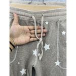 Lounge Live Love  Women's Pajama Pants Beige Brown Stars Size Large Ankle Pockets Photo 2