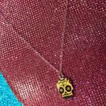 Yellow Sugar Skull Necklace Sterling Silver 925 Halloween Photo 1