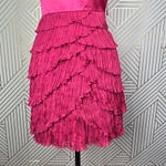 Pronovias Strawberry Pink One Shoulder Ruffle‎ Cocktail Dress Size US 2 Photo 3