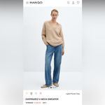 Mango Women's V-Neck Sweater in Tan Photo 2