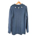 The Quaker Factory Blue Heart Flag USA Sweater Size M Ramie Cotton American Size M Photo 4