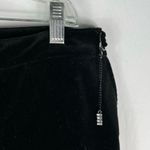 St. John Sport Black Velour Velvet Straight Leg Chain Detail Slack Pants Size 4 Photo 2