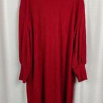 Eloquii Red Long Puff Sleeve Ribbed Shift Dress Sz.14/16 Photo 4