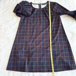 Nina Leonard  Plaid Navy Dress Puff Ruffle Sleeves Preppy Old Money Career Sz XL Photo 9
