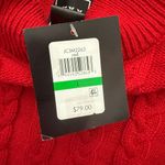 Jessica Howard  Cable Knit Sweater Dress Womens L Red Mock Neck Fit & Flare NWT Photo 9