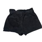 American Eagle  Outfitters Black Denim Paper Bag Waist Shorts Photo 3
