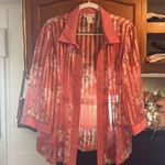 Dressbarn Floral Sheer Striped Blouse size 18W Pink Photo 12