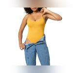 Free People  Beach Stylish Mustard Yellow Bodysuit M Photo 1