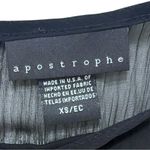 Apostrophe Sheer Black Gathered Hem Blouse Womens XS Feminine Romantic Goth Photo 3