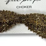 Free People Backstage Pass Bow Choker in Brown Bronze NWT Beaded Coquette Glam Photo 3