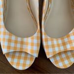 New Aubrey Lynn Orange Gingham Peep Toe Sling Back Heels 8.5 Size undefined Photo 4