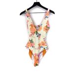 Maaji  Reversible One Piece Swimsuit Floral Striped Pink Orange White M Photo 6