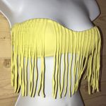Acacia Fringe Bandeau Bikini Top‎ in Lemonade Yellow Photo 3