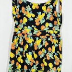 Adelyn Rae Adeyln Rae Black Fruit Floral Print Tiered Midi Dress Tie Shoulder Smocked NWT Photo 3