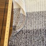 American Eagle NWT Soft Shawl Poncho Wrap Sweater Black Gray White Fringe One Si Photo 4