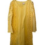 Chico's Yellow Lace Embroidered Long Sleeve Dress Photo 3