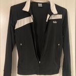 Nike Y2K 2000’s Women’s Black White Striped Track Jacket Swoosh Gray Tag Size M Photo 0