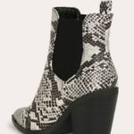 Bamboo Snakeskin Chunky Heel Booties Photo 2
