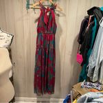 Jessica Simpson Cute bright tropical beach pool flowy boho tie neck halter dress or coverup maxi Photo 5