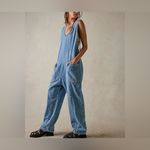 Free People NWT We The Free High Roller Jumpsuit - Kansas light blue - large Photo 2