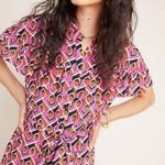 Anthropologie Corey Lynn Calter Annabel Pink Ruffle Shirt Dress Maxi Small Photo 2