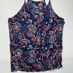 Lucky Brand  Women’s Tank Top Size Small Floral Print Front Opening Photo 1