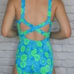 One Piece Vintage 80s Sunrays Neon Daisy Floral Swimsuit Photo 3