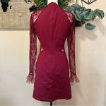 Bragging Rights Burgundy Lace Long Sleeve Skater Dress Red Size M Photo 5