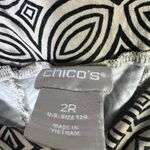 Chico's Chico’s Geometric Print Stretch Pants Womens 12R Black Tan Modern Workwear Photo 4