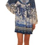 Farm Rio Palm Tree Beach Off-White Mini Dress NWT Photo 12