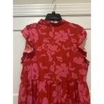 SheIn Pink Red Floral Flutter Sleeve V-Neck Maxi Dress Ruffle Modest Size 1XL Photo 3