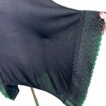 White House | Black Market WHBM Black Boho Lace Trim Butterfly Sleeve Knit Poncho Top Photo 8