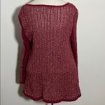 Lucky Brand Women’s  Sweater tunic flare M Red gold open knit size medium Photo 4