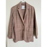 Madewell  Women’s Breezewoven Larsen Blazer in Windowpane Coral pink Jacket Sz S Photo 5
