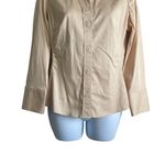 Banana Republic Top Women S Gold Collar V-Neck Long Flared Sleeve Button Up Photo 6