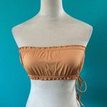 Free People NWT Toast Swim Ruffle Bikini Top in Sandstone Bandeau Swimsuit Beach Swim Size L Photo 0