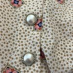 Vtg 80s 90s Kristy Michaels Printed Skirt Suit Cream Combo 12 Tan Photo 4