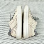 P448 Beige Snake Print Thea Low To Platform Lace Up Sneaker Glitter Heel 40 Wmn Photo 8